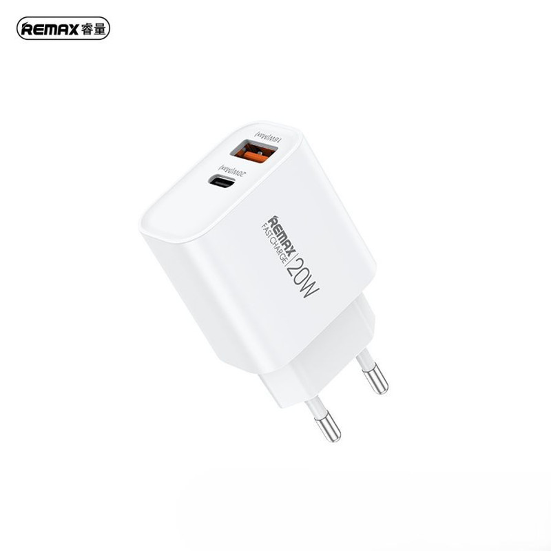 Obrazek Ładowarka sieciowa REMAX KIDDY SERIES 20W RP-U120 USB/USB-C WHITE