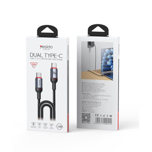 Obrazek Yesido Kabel CA186 240W Type-C/Type-C 2m 5A, BLACK / CZARNY
