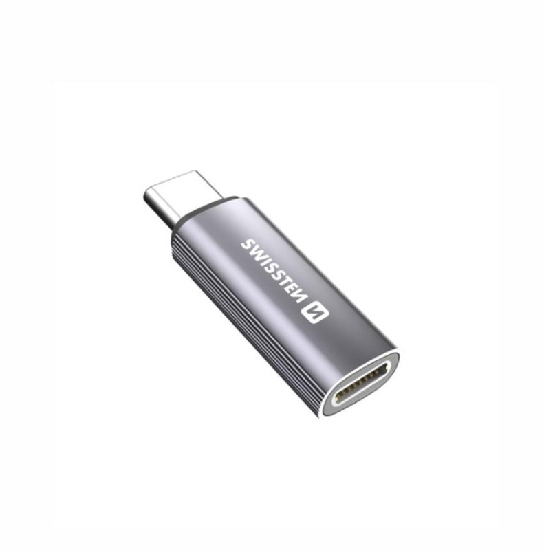 Obrazek SWISSTEN ADAPTER ŁADOWANIA SREBRNY USB-C/LIGHTNING