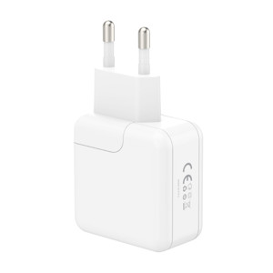 Obrazek Ładowarka sieciowa MX Burst GaN PD 35W, 2xUSB-C + kabel PD 20W C/Lightning, WHITE/BIAŁY