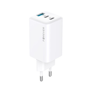 Obrazek Forever ładowarka sieciowa GAN PD TC-08-65AC 65W 2x USB-C USB biały