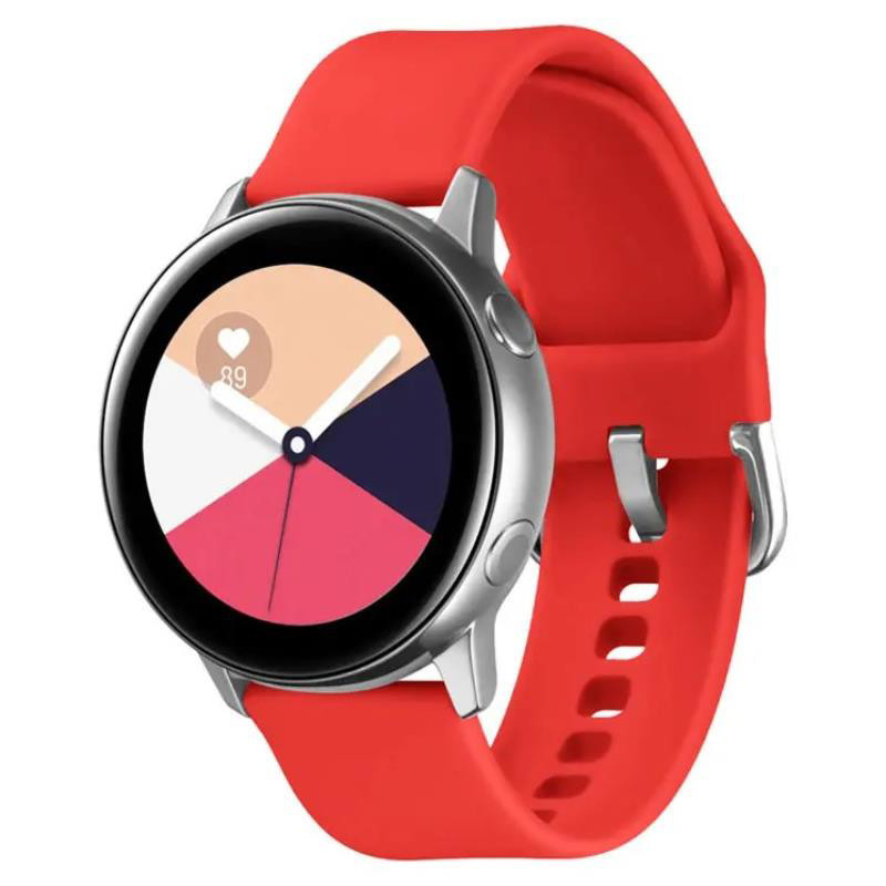 Obrazek SILIKONOWA OPASKA DO SMARTWATCH 20MM UNIWERSALNA, RED / CZERWONY