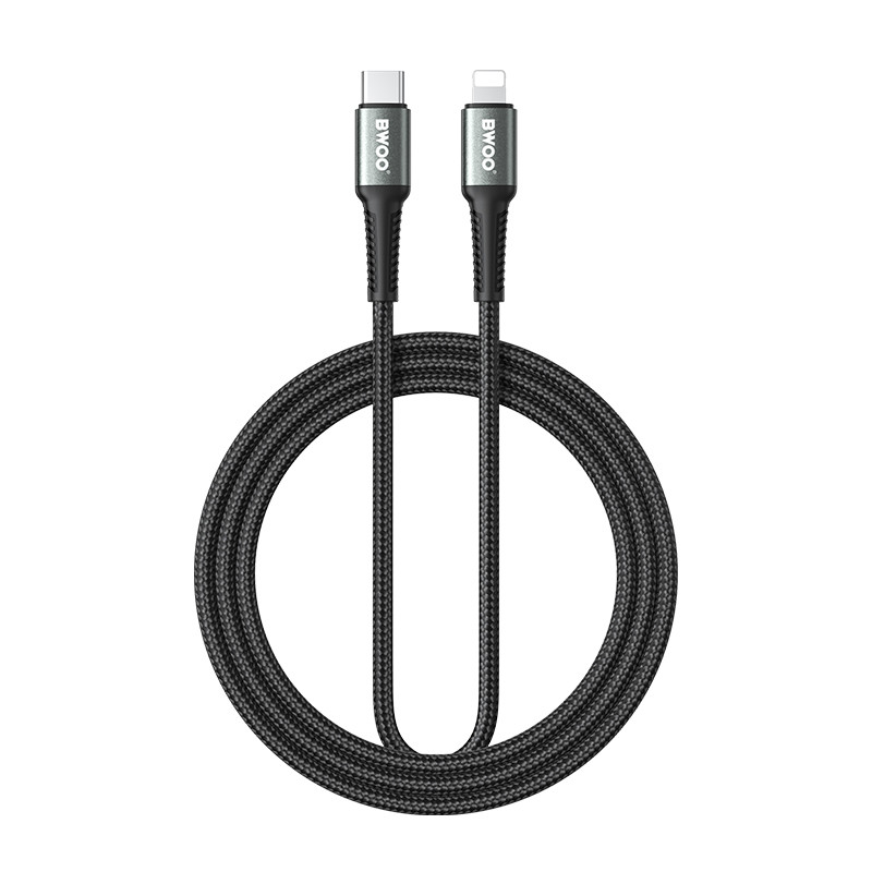Obrazek BWOO kabel Pleciony USB-C - Lightning 2m 30W czarny