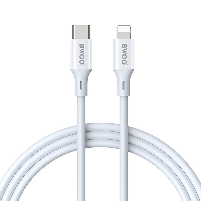 Obrazek BWOO kabel USB-C - Lightning 2m 27W ABS + TPE biały