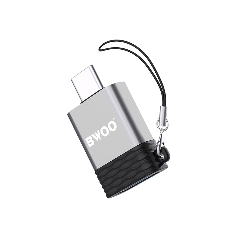 Obrazek BWOO adapter USB - USB-C szary OTG BZ-35