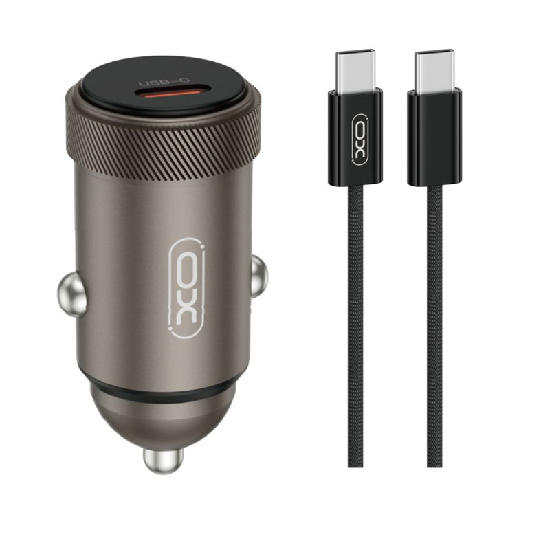 Obrazek XO ładowarka samochodowa CC70 PD 30W 1xUSB-C CZARNA + KABEL USB-C/USB-C