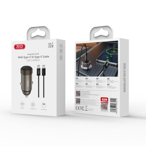 Obrazek XO ładowarka samochodowa CC70 PD 30W 1xUSB-C CZARNA + KABEL USB-C/USB-C
