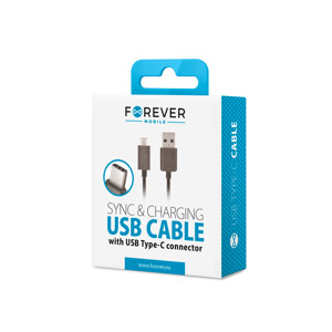 Obrazek Kabel Forever Type-C Czarny Box