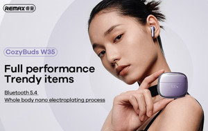 Obrazek Słuchawki Bluetooth REMAX TWS W35 BLACK Bluetooth 5.4