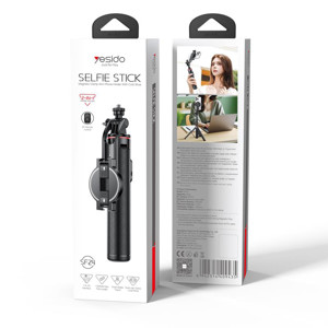 Obrazek Yesido SF24 magnetyczny Selfiestick/Tripod Bluetooth +Pilot <130cm, BLACK / CZARNY