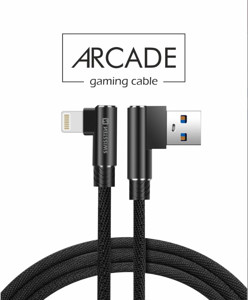 Obrazek KABEL SWISSTEN ARCADE USB/LIGHTNING 1,2m czarny kątowy