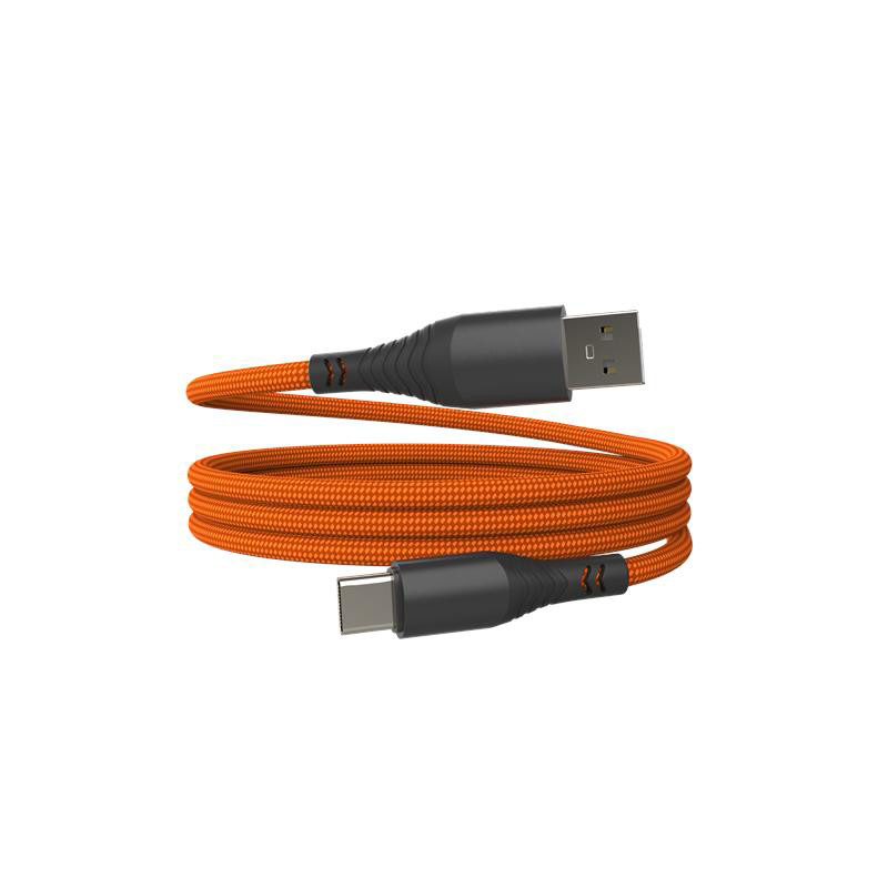 Obrazek Kabel Hammer USB-A - USB-C 3A 65W 1m (482Mbp/s), ORANGE / POMARAŃCZOWY