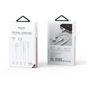 Obrazek Yesido Słuchawki Douszne YH50 Lightning 120cm, WHITE / BIAŁY