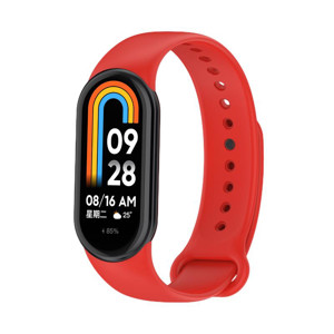 Obrazek Pasek Silikonowy Mi Band 10 / M10 / 9 / M9 / 8 / M8 (6), RED / CZERWONY
