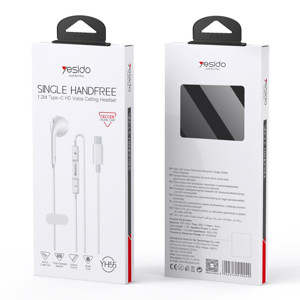 Obrazek Yesido Słuchawki Douszne YH55 Type-C 120cm, WHITE / BIAŁY