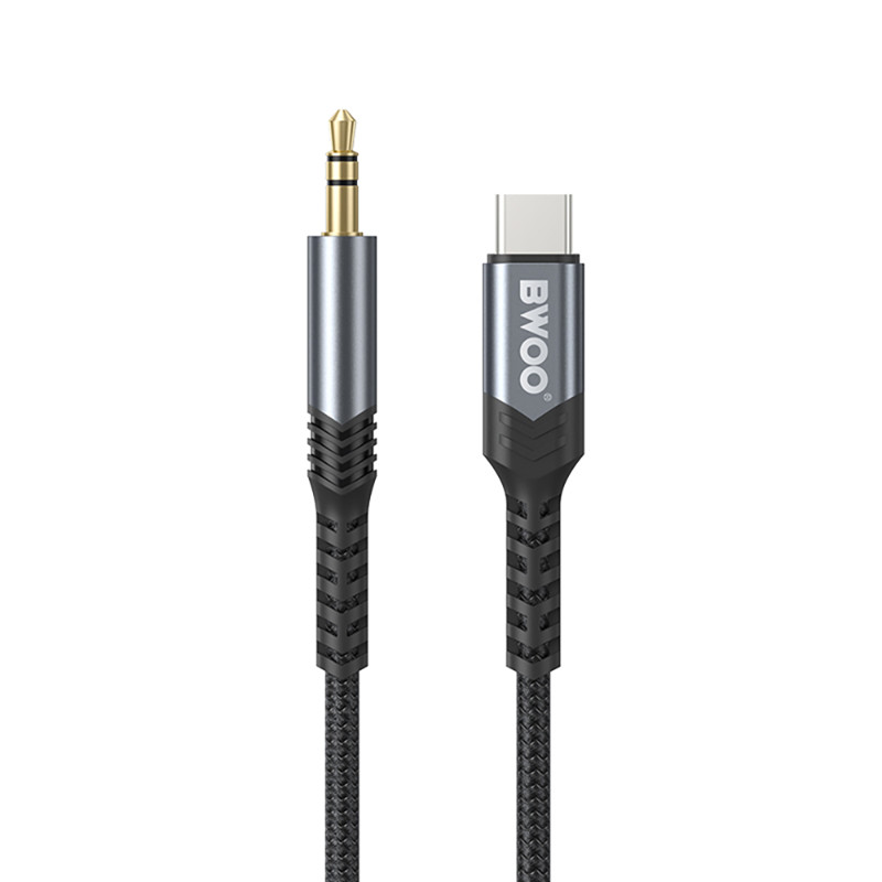 Obrazek BWOO kabel AUX 3.5mm - USB-C BO-AUX066 czarny