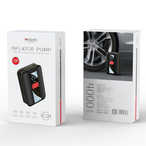 Obrazek Yesido Pompka VC04 do Roweru/Motocykla/ Samochodu/Piłki (3-150PSI), BLACK/CZARNY