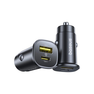 Obrazek Ładowarka samochodowa BASEUS GOTRIP 30W USB-C/USB-A BLACK