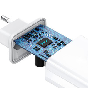 Obrazek BWOO ładowarka sieciowa CDA182 QC 38W USB USB-C biały + kabel USB-C 1m