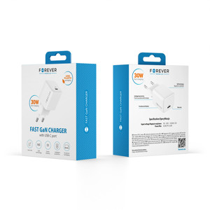 Obrazek Forever ładowarka sieciowa GAN PD TC-08-30C USB-C 30W biała