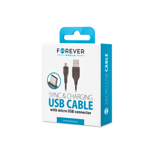Obrazek Kabel Forever Micro USB czarny pudełko