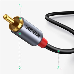 Obrazek Ugreen kabel audio dźwiękowy USB-C/2RCA 1,5m szary CM451