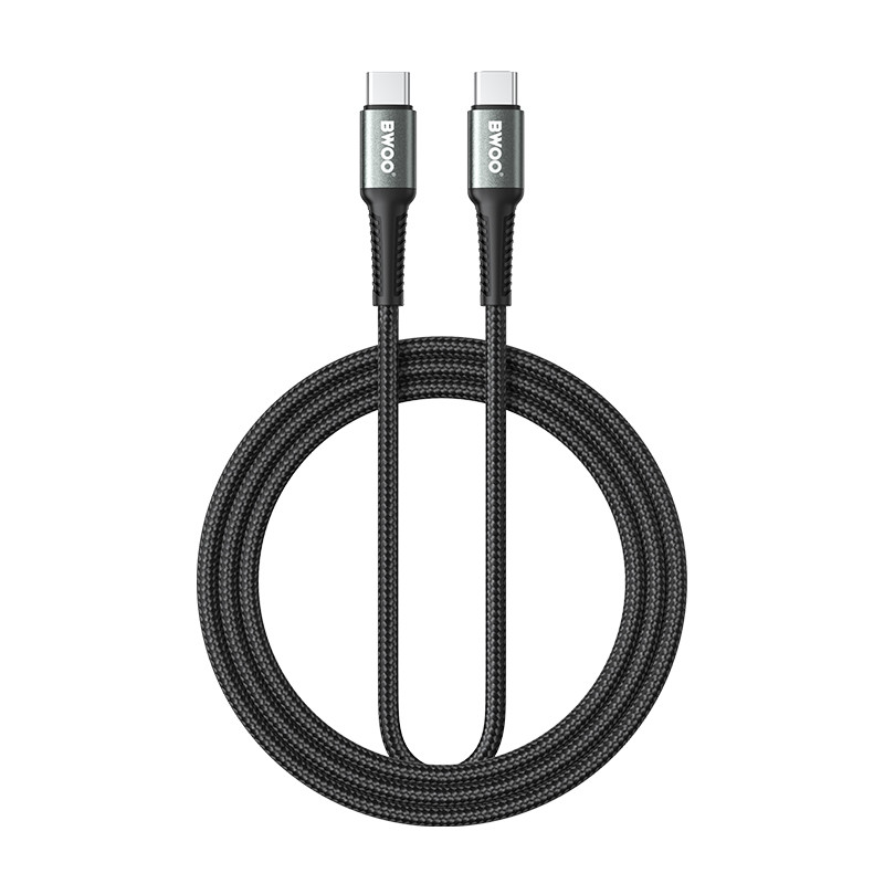 Obrazek BWOO kabel Pleciony USB-C - USB-C 3m 60W, czarny