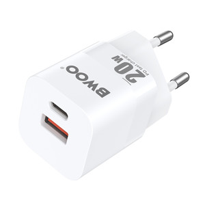 Obrazek BWOO ładowarka sieciowa PD CDA156 2x USB-C 1x USB 20W biała