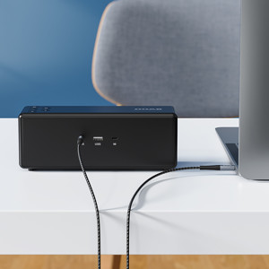 Obrazek BWOO kabel AUX 3.5mm - 3.5mm Nylonowy + Aluminiowa obudowa BO-AUX064 czarny