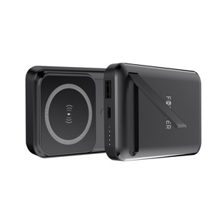 Obrazek Forever power bank bezprzewodowy MATB-100 PD QC 22.5W 10000 mAh czarny ma