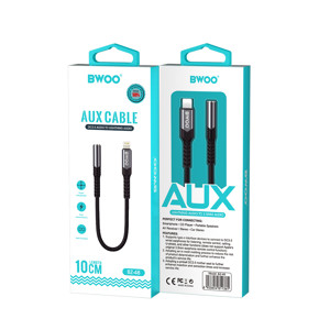 Obrazek BWOO adapter AUX 3.5mm - Lightning czarny BZ48