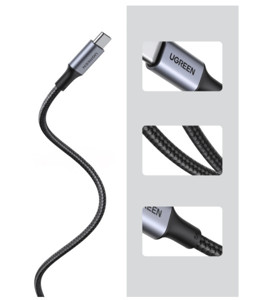 Obrazek Ugreen kabel US316 USB-C/USB-C 480Mb/s 5A 0,5m szary