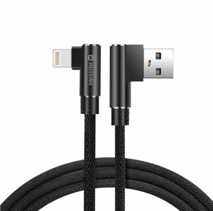Obrazek KABEL SWISSTEN ARCADE USB/LIGHTNING 1,2m czarny kątowy
