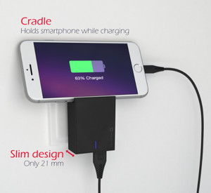 Obrazek Ładowarka sieciowa SWISSTEN SMART IC 2xUSB 3A