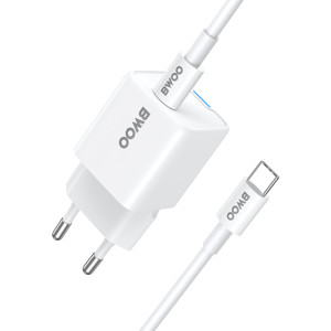 Obrazek BWOO ładowarka sieciowa PD GaN USB-C + kabel USB-C - USB-C 60W biała