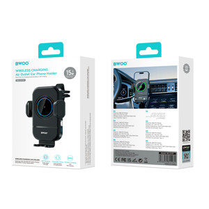 Obrazek BWOO uchwyt samochodowy automatic z ładowaniem bezprzew 15W ZJ137 1m