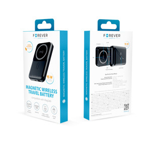 Obrazek Forever power bank bezprzewodowy MATB-100 PD QC 22.5W 10000 mAh czarny ma