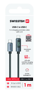Obrazek KABEL SWISSTEN LCD USB-C/USB-C 1m z wyświetlaczem