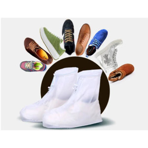 Obrazek PRZECIWDESZCZOWE NAKŁADKI NA BUTY M (37-38) NA SUWAK, WHITE / BIAŁY
