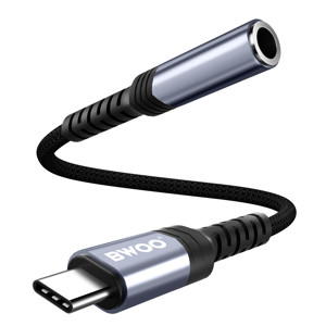 Obrazek BWOO adapter AUX 3.5mm - USB-C czarny BZ47