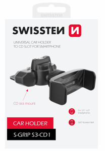 Obrazek SWISSTEN UCHWYT SAMOCHODOWY S-GRIP DO SLOTU CD S3-CD1