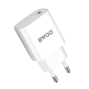 Obrazek BWOO ładowarka sieciowa PD CDA159 USB-C + kabel USB-C - USB-C 20W biała