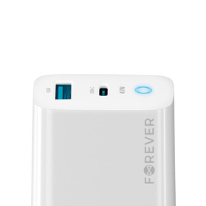 Obrazek Forever ładowarka sieciowa GAN PD TC-06-45AC 45W 1x USB-C 1x USB biały