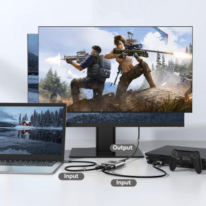 Obrazek TECH-PROTECT HUB ADAPTER HB07 2w1 HDMI 4K 60HZ SPACE GREY