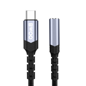 Obrazek BWOO adapter AUX 3.5mm - USB-C czarny BZ47