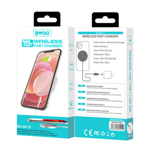 Obrazek BWOO ładowarka bezprzewodowa PD WL-12 15W biała