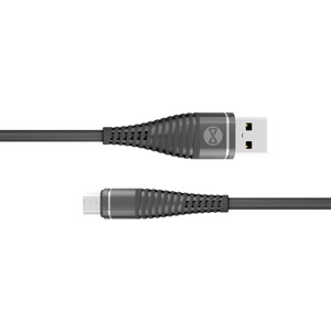 Obrazek Forever kabel Shark USB - microUSB 1,0 m 2A czarny