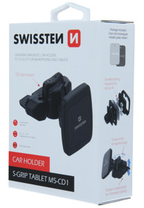 Obrazek SWISSTEN uchwyt samochodowy NA TABLET MAGNET DO SLOTU CD M5-CD1