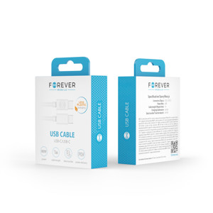 Obrazek Forever kabel USB-C - USB-C 1,0 m 60W biały