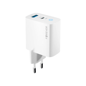 Obrazek Forever ładowarka sieciowa PD QC TC-06-20AC 1x USB-C 1x USB 20W biała